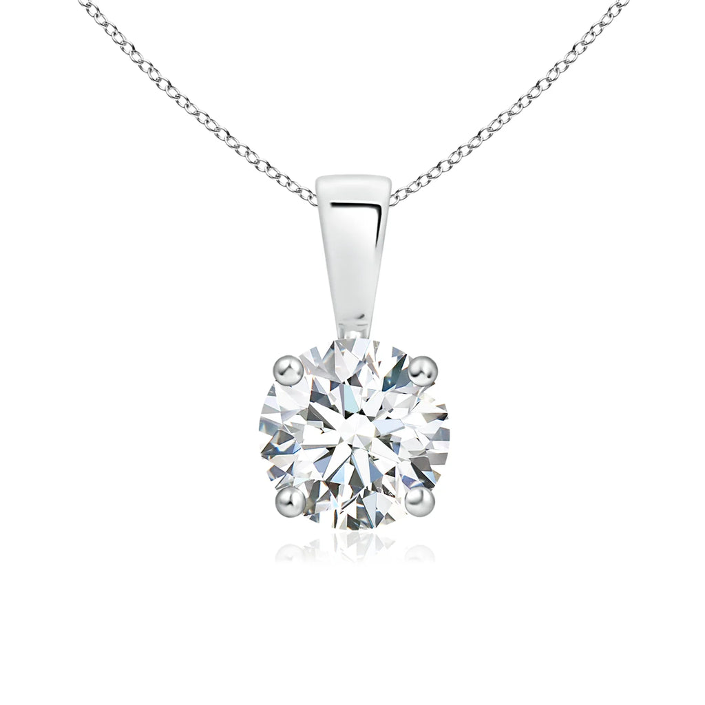 Classic Prong-Set Round Lab-Grown Diamond Solitaire Pendant | Timeless Diamond Necklace