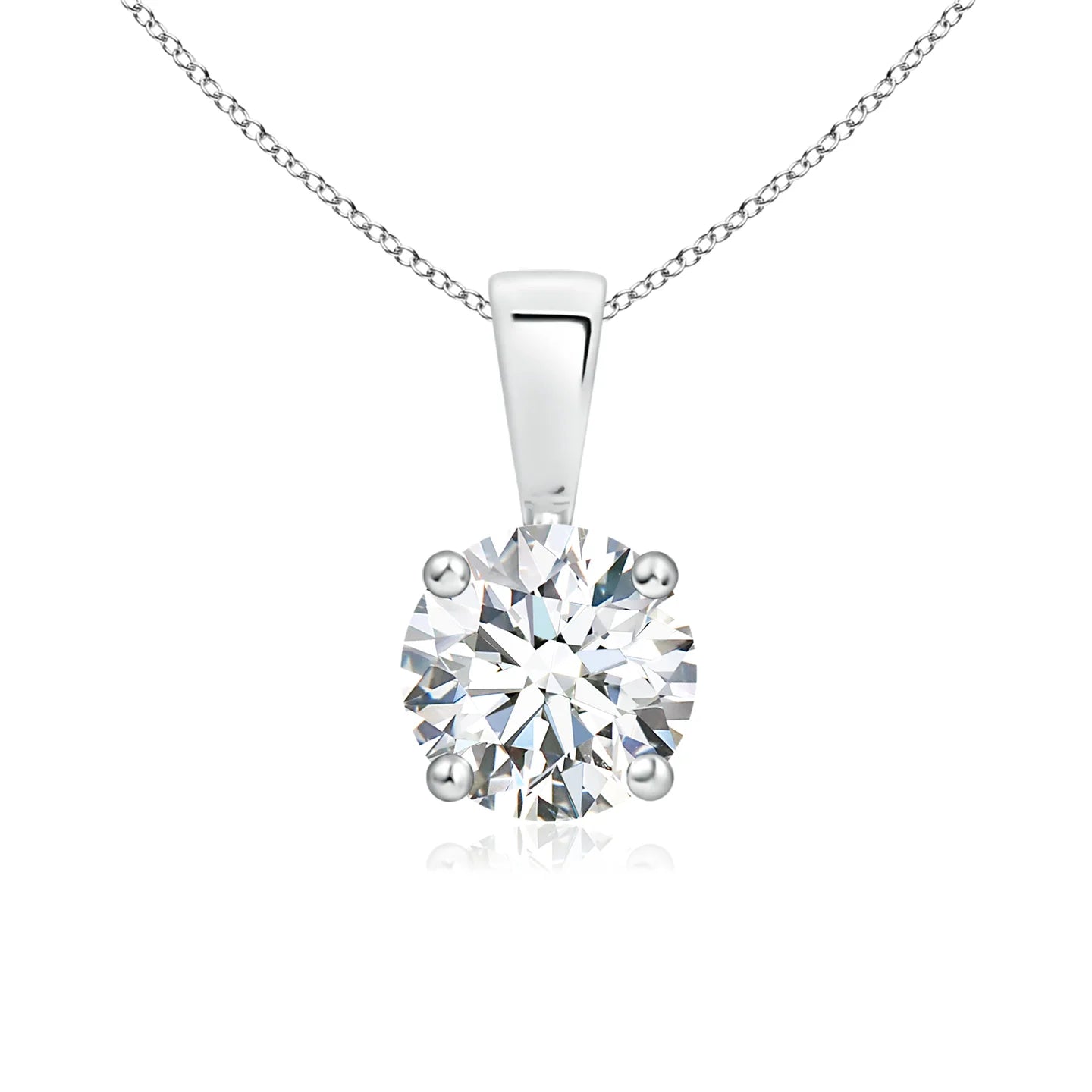 Classic Prong-Set Round Lab-Grown Diamond Solitaire Pendant | Timeless Diamond Necklace