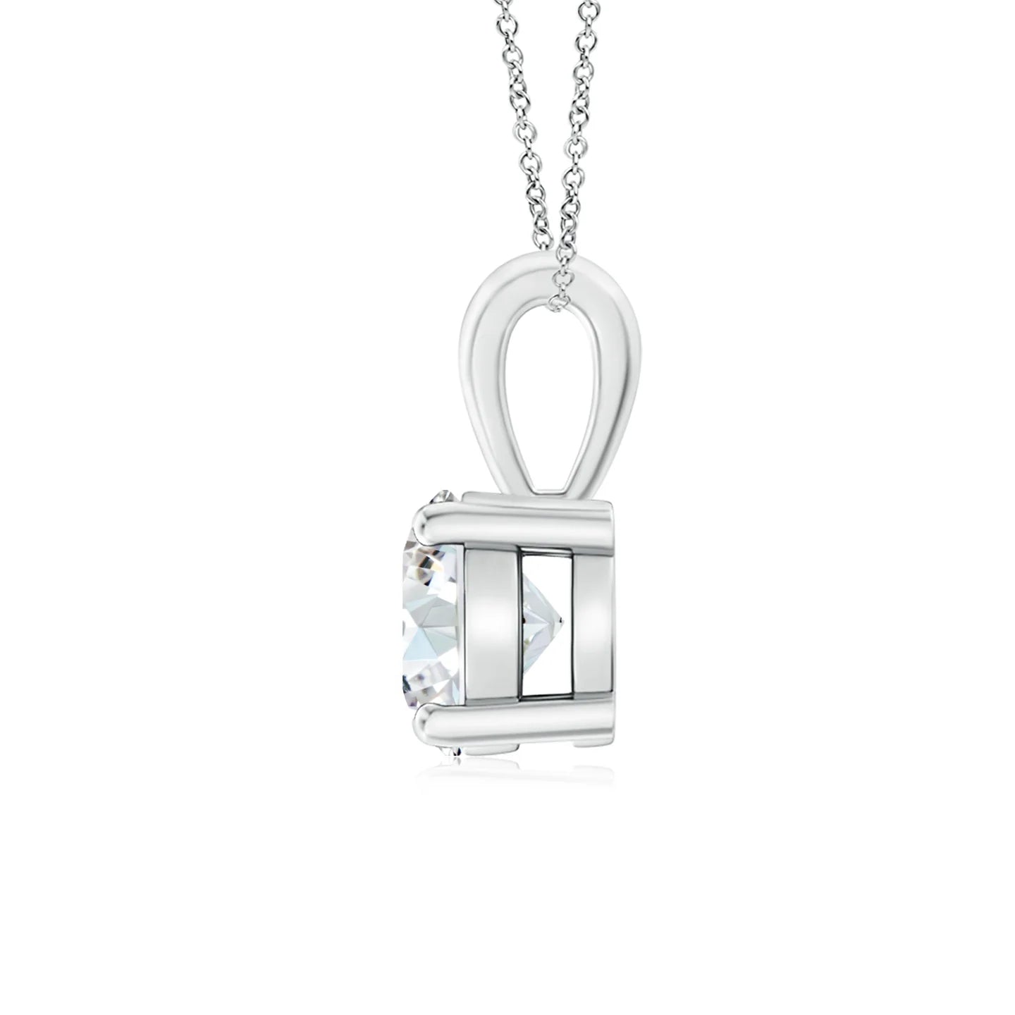Classic Prong-Set Round Lab-Grown Diamond Solitaire Pendant | Timeless Diamond Necklace