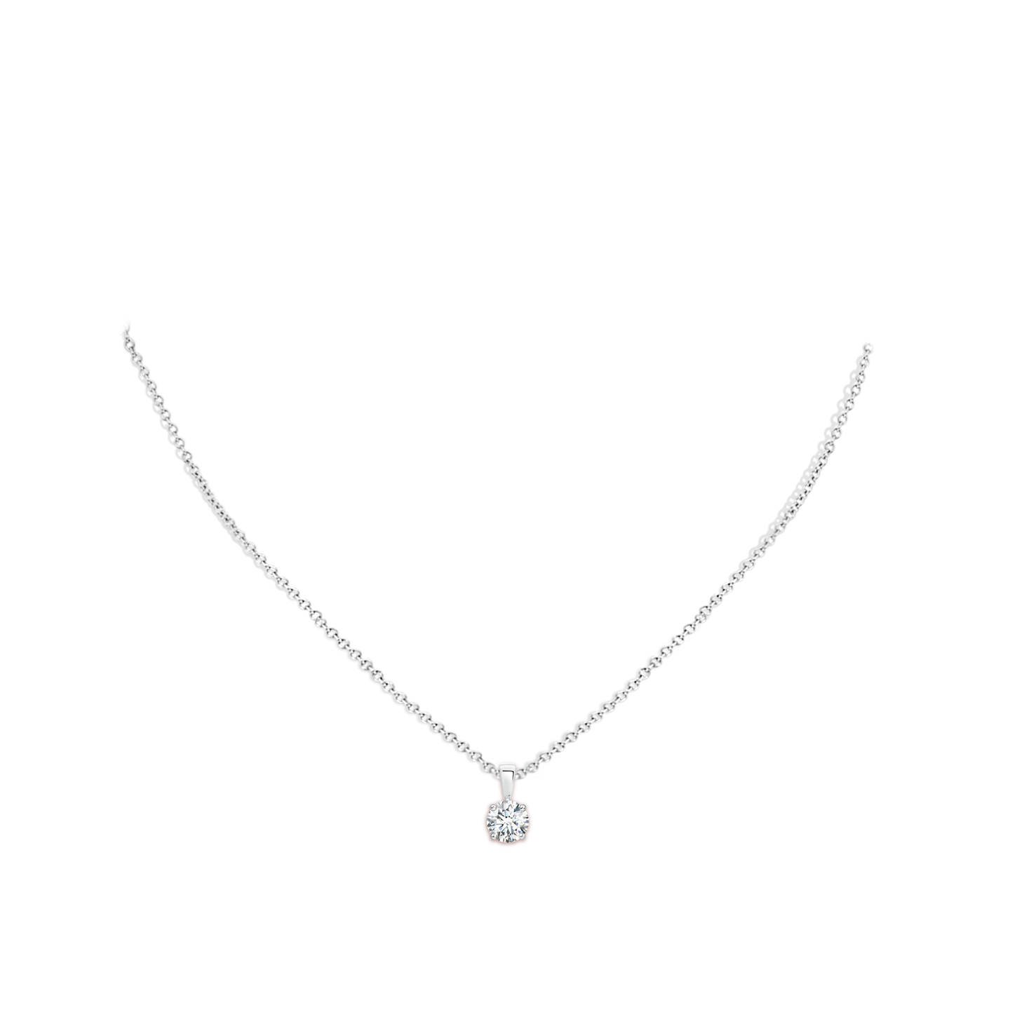 Classic Prong-Set Round Lab-Grown Diamond Solitaire Pendant | Timeless Diamond Necklace