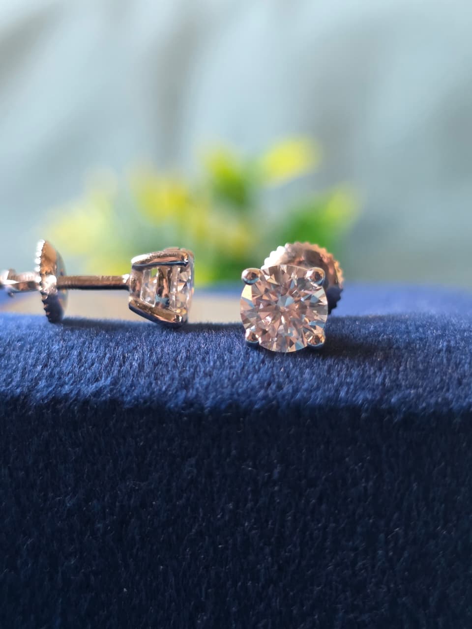 4 TCW Crushed Ice Round Cut Moissanite Stud Earrings | 14K White Gold | Wedding & Anniversary Earrings