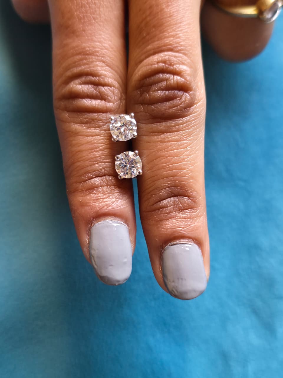 4 TCW Crushed Ice Round Cut Moissanite Stud Earrings | 14K White Gold | Wedding & Anniversary Earrings