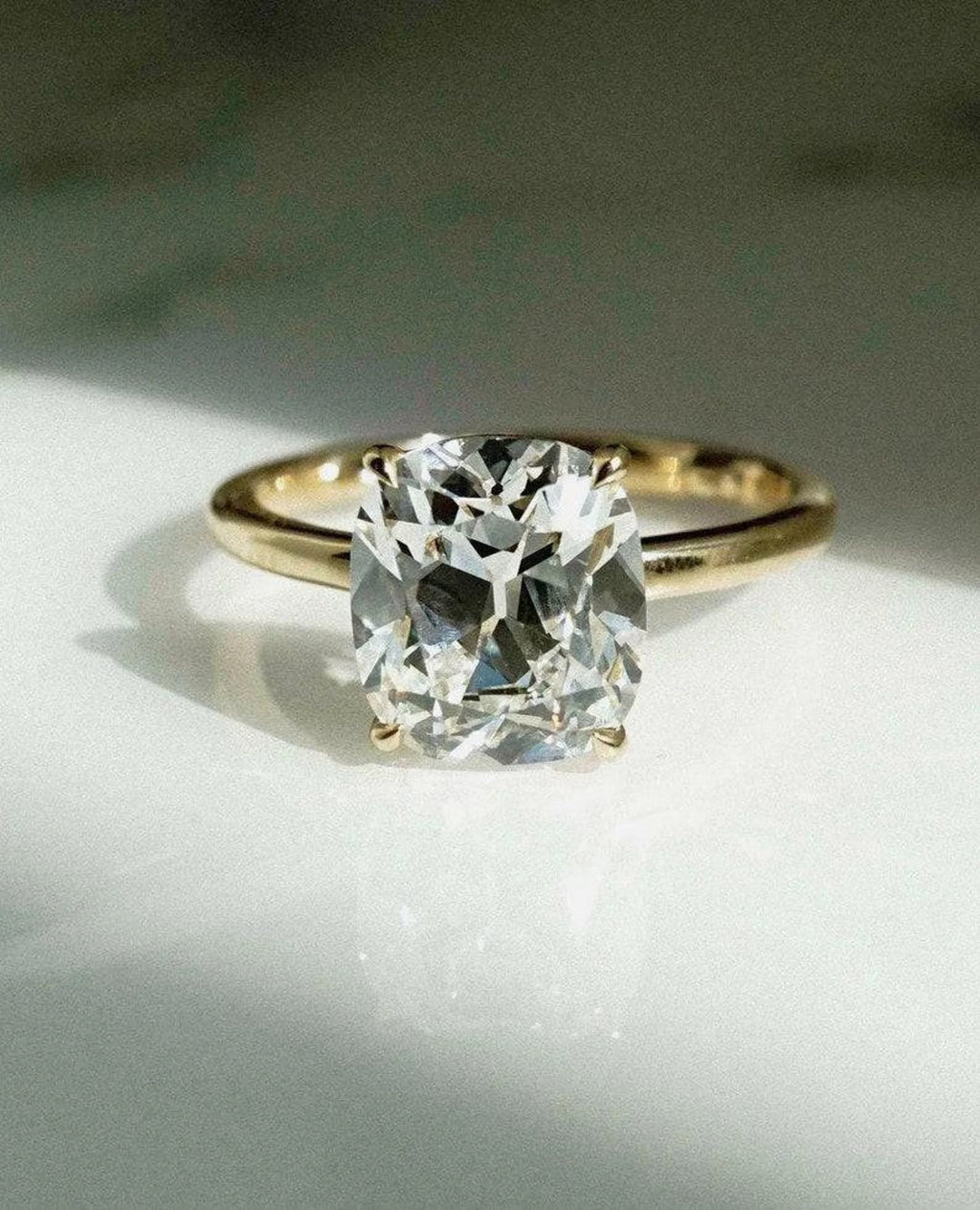 Cushion Cut Moissanite Engagement Ring 3 CT | 14K Solid Gold Solitaire Ring | Handmade Moissanite Diamond Ring | Anniversary Promise Ring
