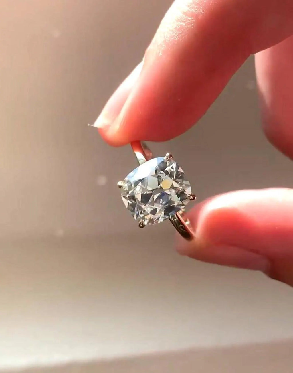 Cushion Cut Moissanite Engagement Ring 3 CT | 14K Solid Gold Solitaire Ring | Handmade Moissanite Diamond Ring | Anniversary Promise Ring