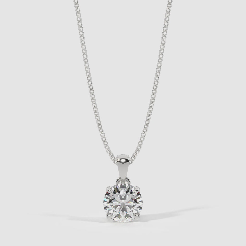 Classic Prong-Set Round Lab-Grown Diamond Solitaire Pendant | Timeless Diamond Necklace